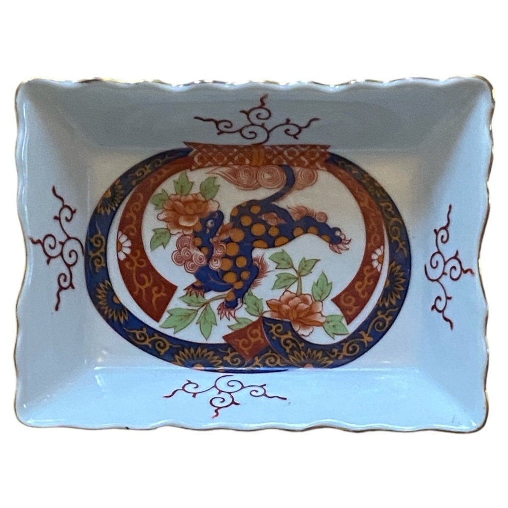 Vintage Japan Dragon hand painted trinket dish/soap dish